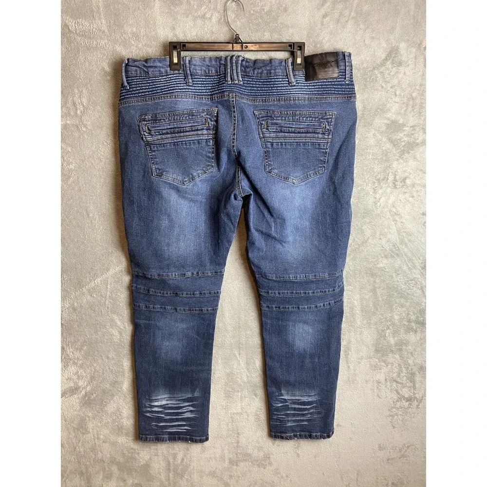 RAW X Slim Jeans 54 Blue Denim Distressed Pants